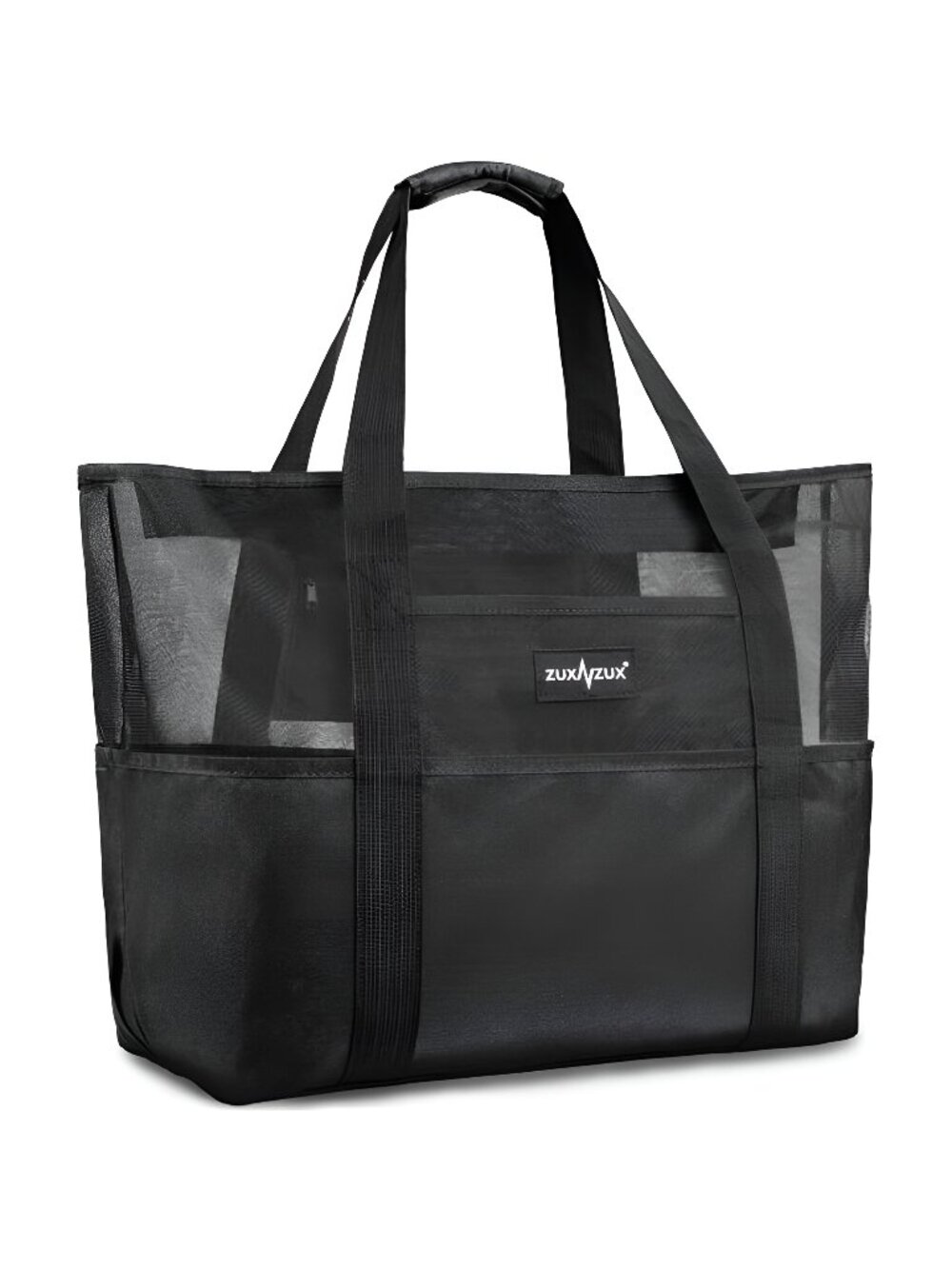 Mesh Beach Bag - Large Waterproof Beach Tote Bag with Zipper, Oversized Bag